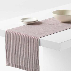 Crate & Barrel Aspen 90" Striped Organic Cotton Table Runner